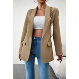 Elegant Open Collar Blazer - MVTFASHION