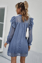 Elegant Polka Dot Ruffle Dress - MVTFASHION