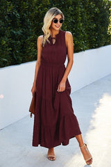 Elegant Ruffled Maxi Dress - MVTFASHION.COM