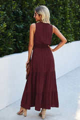 Elegant Ruffled Maxi Dress - MVTFASHION.COM