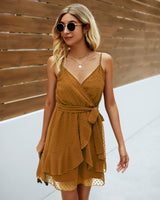 Elegant V-Neck Ruffle Dress - MVTFASHION