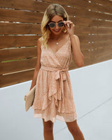 Elegant V-Neck Ruffle Dress - MVTFASHION