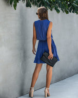 Elegant V-Neck Ruffle Trim Short Dress - MVTFASHION