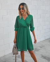 Elegant V Neck Wrap Dress - MVTFASHION