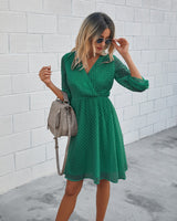 Elegant V Neck Wrap Dress - MVTFASHION