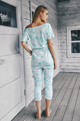 Enchanting Elegance: One-Shoulder Printed Jumpsuit - MVTFASHION