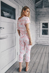 Enchanting Elegance: One-Shoulder Printed Jumpsuit - MVTFASHION