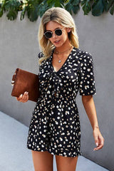 Enchanting Polka Dot V Neck Romper: Embrace Effortless Elegance! - MVTFASHION