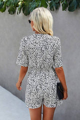 Enchanting Polka Dot V Neck Romper: Embrace Effortless Elegance! - MVTFASHION