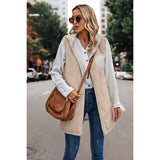 Faux Fur Strip Zipper Front Open Pockets Coat - MVTFASHION