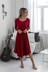 Flattering Comfort Midi Dress - MVTFASHION