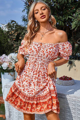 Floral Bliss Off Shoulder Dress - MVTFASHION