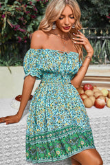 Floral Bliss Off Shoulder Dress - MVTFASHION