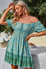 Floral Bliss Off Shoulder Dress - MVTFASHION