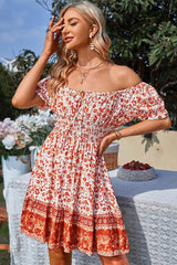 Floral Bliss Off Shoulder Dress - MVTFASHION