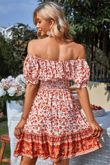 Floral Bliss Off Shoulder Dress - MVTFASHION