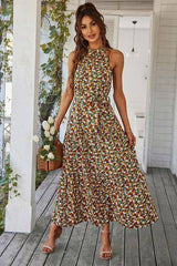 Floral Dream Halter Dress - MVTFASHION