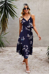 Floral Dream V Neck Midi Dress - MVTFASHION