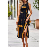 Floral Print Cut Out Ruched Fit Sleeveless Ruffle Dress - MVTFASHION