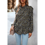 Floral Print Drop Shoulder Hem Ruffle Loose Top - MVTFASHION