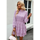 Floral Ruffle Layered Dress - MVTFASHION