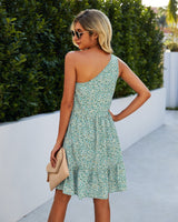 Floral Ruffle Off-Shoulder Dress - MVTFASHION