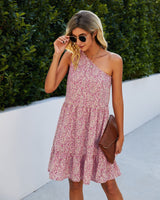 Floral Ruffle Off-Shoulder Dress - MVTFASHION