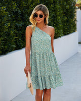 Floral Ruffle Off-Shoulder Dress - MVTFASHION