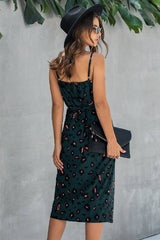 Floral V-Neck Split Wrap Dress - MVTFASHION