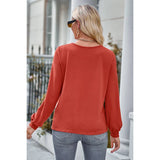 Front Open Button Lace Tirm Fit V Neck Top - MVTFASHION.COM