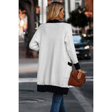 Front Open Thick Knit Loose Pockets Cardigan - MVTFASHION.COM