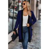 Front Open Thick Knit Loose Pockets Cardigan - MVTFASHION.COM