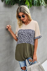 Leopard Print Casual Tee - MVTFASHION