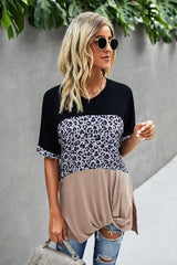 Leopard Print Casual Tee - MVTFASHION