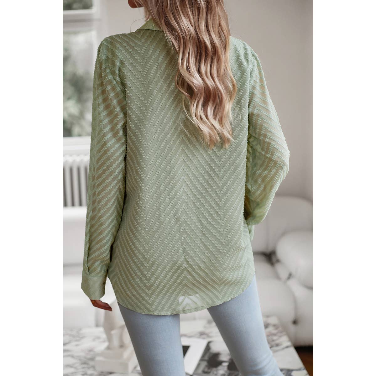 Open Front Button Pocket Lined Loose Blouse - MVTFASHION.COM