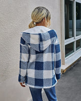 Plaid Fur-lined Reversible Hooded Women's Coat - MVTFASHION.COM