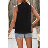 Pleated Ruched High Neck Sleeveless Blouson Top - MVTFASHION.COM