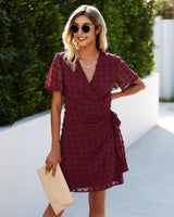 Polka Dot Cross Waist Tie Dress - MVTFASHION