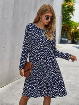 Polka Dot Ruffle Sleeve Midi Dress - MVTFASHION