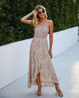 Polka Dot Ruffled Maxi Dress - MVTFASHION