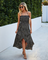 Polka Dot Ruffled Maxi Dress - MVTFASHION