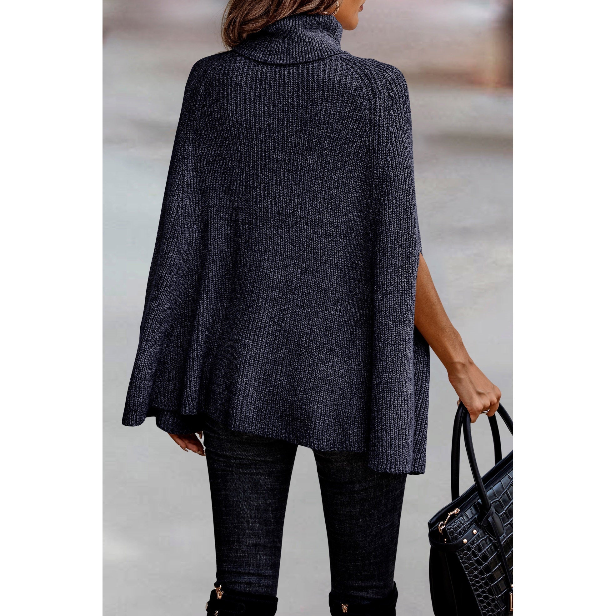 Roll Neck Knit Solid Lose Fit - MVTFASHION