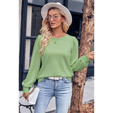 Round Neck Knit Classic Solid Loose Fit Top - MVTFASHION.COM