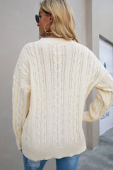 Round Neck Long Sleeve Knit Sweater - MVTFASHION
