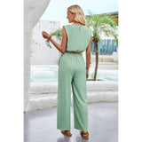 Round Neck Two Pieces Elastic Waist Fit Solid Sets - MVTFASHION.COM