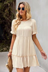 Ruffled Breeze Short Dress - MVTFASHION