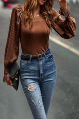 Ruffled Cowl Neck Long Sleeve Top - MVTFASHION