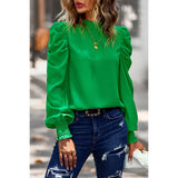 Ruffled Elegance High Neck Top - MVTFASHION