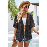 See Through Swiss Dot Loose Kimono - MVTFASHION.COM