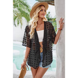 See Through Swiss Dot Loose Kimono - MVTFASHION.COM